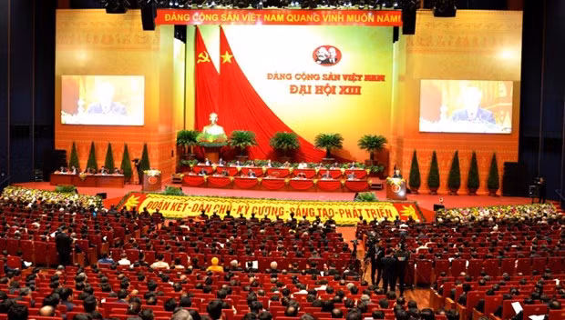 Vue d'ensemble du XIIIe Congrès national du Parti communiste du Vietnam. Photo: VNA