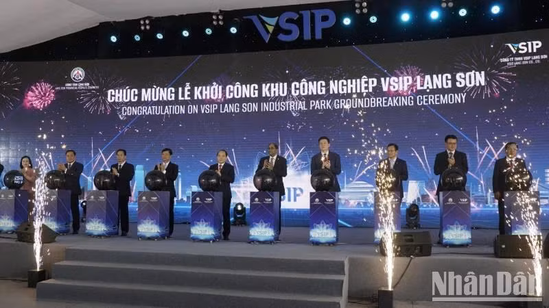 Cérémonie de mise en chantier du parc industriel VSIP Lang Son. Photo : NDEL.