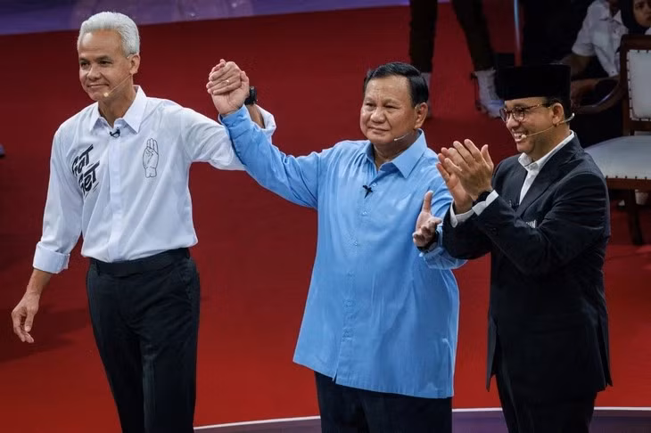 Les trois candidats à la présidentielle de 2024. Photo : Jakart Post.