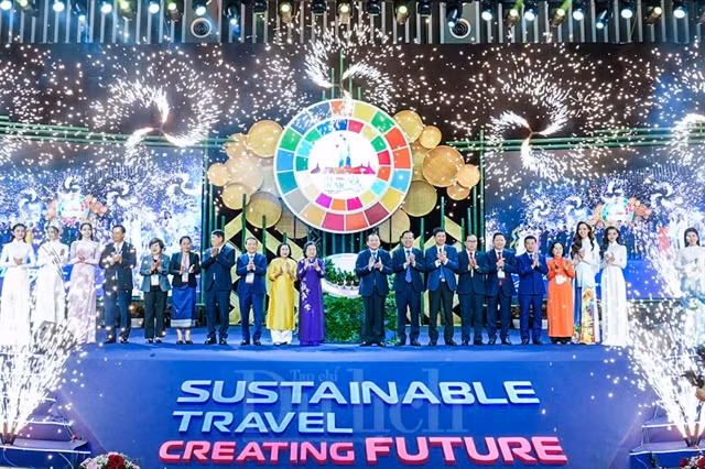 Cérémonie d'ouverture du 18e salon international du tourisme de Hô Chi Minh-Ville se tiendra au Centre des expositions et des congrès de Saïgon, dans le 7e arrondissement de Hô Chi Minh-Ville, le 5 septembre. Photo : VNA.