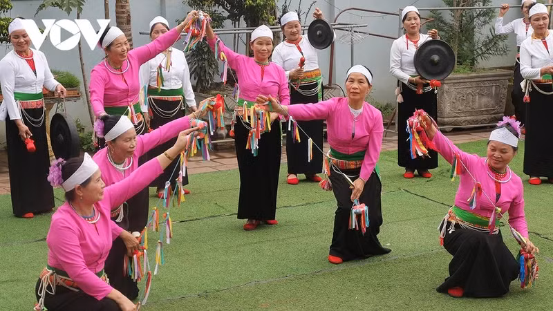 Les gongs de Mường ont un attrait particulier, un fil culturel invisible reliant les valeurs des Muong. Photo : VOV.