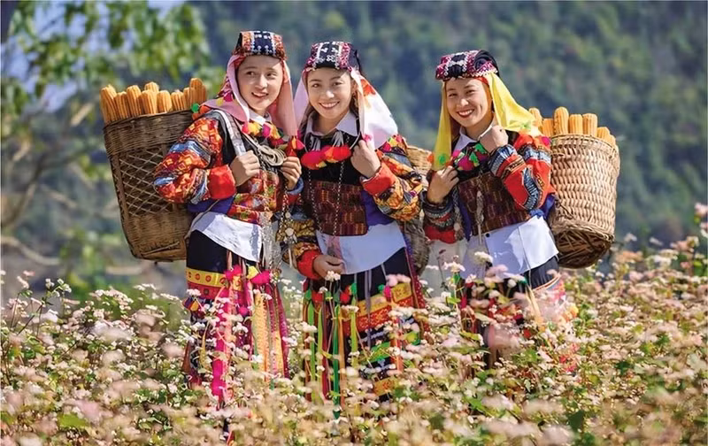 Des femmes issues d'ethnies minoraitaires à Hà Giang. Photo : baodautu.vn