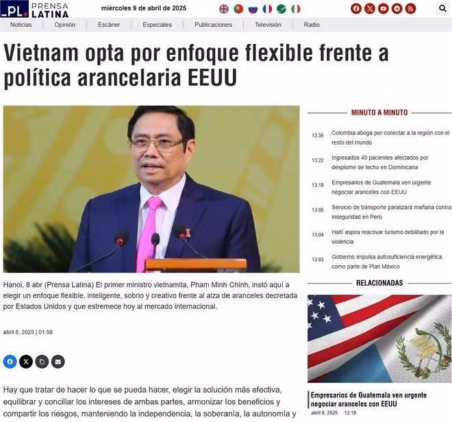 Article « Le Vietnam opte pour une approche flexible de la politique tarifaire américaine ». Photo : VNA.