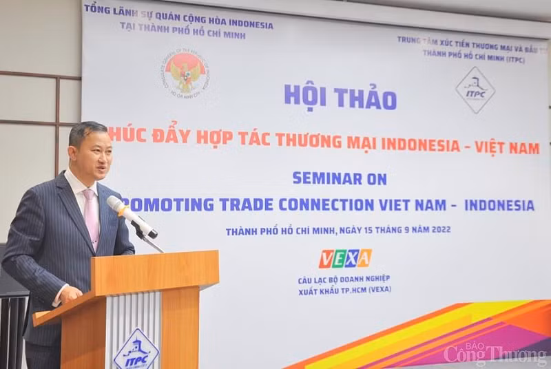 Atelier sur la promotion commerciale entre le Vietnam et l’Indonésie tenu le 15 septembre à Hô Chi Minh-Ville. Photo : congthuong.vn