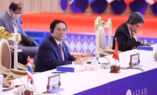 Le Premier ministre vietnamien Pham Minh Chinh au 40e Sommet à Phnom Penh, au Cambodge. Photo : VNA.