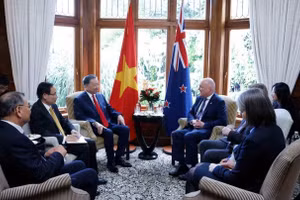 Le secrétaire général du PCV et président de la République, To Lam, tient une réunion privée avec le Premier ministre de Nouvelle-Zélande, Christopher Luxon. Photo : VNA.