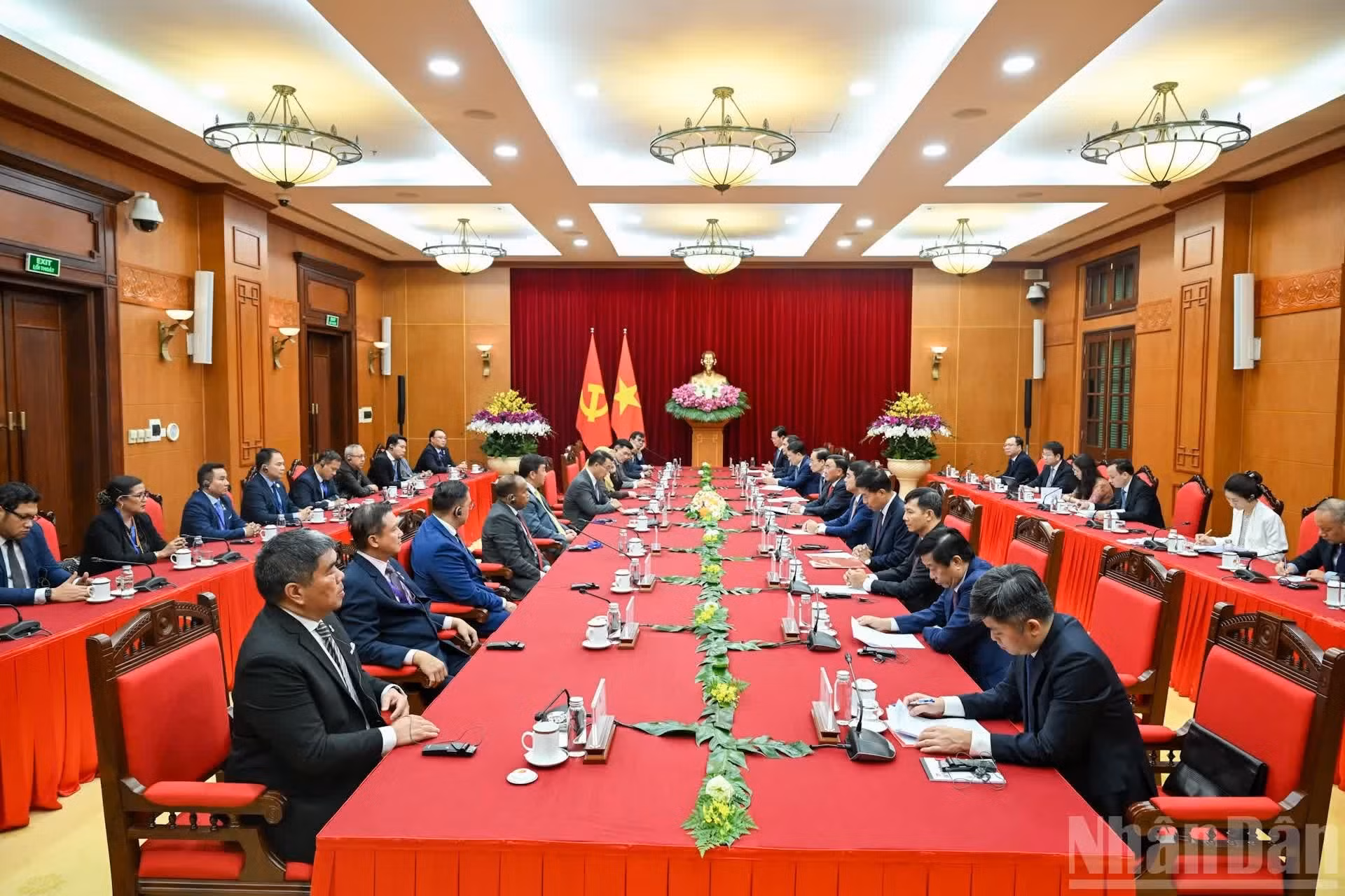 Vue d’ensemble de la réception au siège du Comité central du PCV. (Photo : Duy Linh)