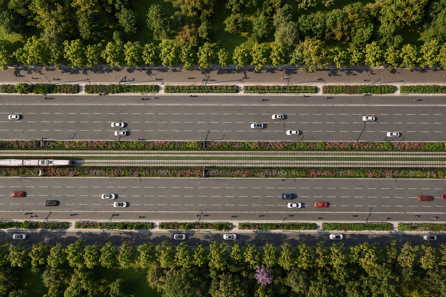 La DT.975 est conçue comme un corridor de transport multimodal. Son terre-plein central sera entièrement réservé au métro léger, associant ainsi circulation routière et transport ferroviaire sur un même axe.