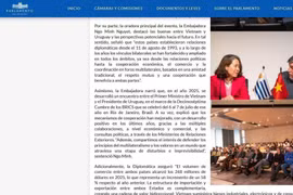 Le portail officiel du Parlement uruguayen. Photo : VNA.