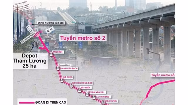 La ligne de métro N°2 (Bên Thanh - Tham Luong) de Hô Chi Minh-Ville. Photo : nhadautu.vn