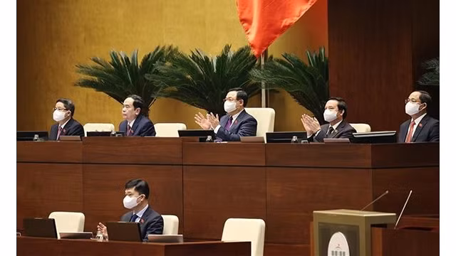 La première réunion extraordinaire de la XVe Assemblée nationale du Vietnam. Photo : VNA.