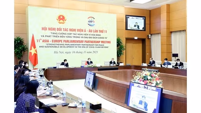 Le Vietnam participe à la 11e Conférence de partenariat parlementaire Asie-Europe. Photo : VNA.