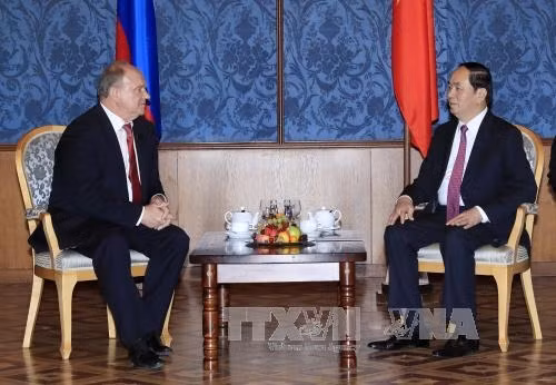 Le Président du Vietnam, Trân Dai Quang (à droite), et le Président du Parti communiste de la Fédération de Russie, Gennady Zyuganov. Photo: VNA.