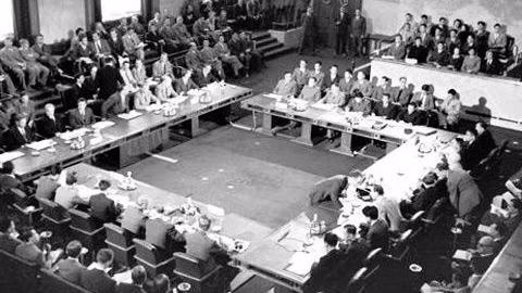 La vue générale de la conférence de Genève en 1954. Photo d'archive/Edition de la VNA