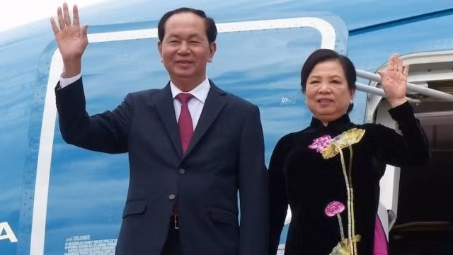 Le Président Trân Dai Quang et son épouse. Photo : hanoimoi.com.vn.