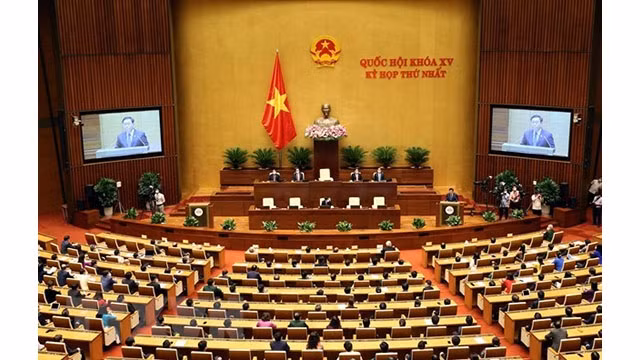 La vue générale de la première session de l'AN du Vietnam (XVe législature). Photo : VNA.