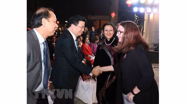 Le vice-Premier ministre Trinh Dinh Dung rencontre les représentants du corps diplomatique étranger. Photo : VNA