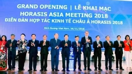 Cérémonie d'ouverture de l’Horasis Asia Meeting 2018, le 26 novembre à Binh Duong. Photo : VNA.