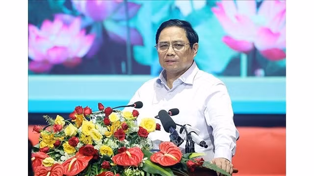 Le Premier ministre vietnamien, Pham Minh Chinh, lors de la rencontre en l’honneur du 75e anniversaire de la Journée des invalides de guerre et des martyrs, à Hô Chi Minh-Ville, le 27 juillet. Photo : VNA.