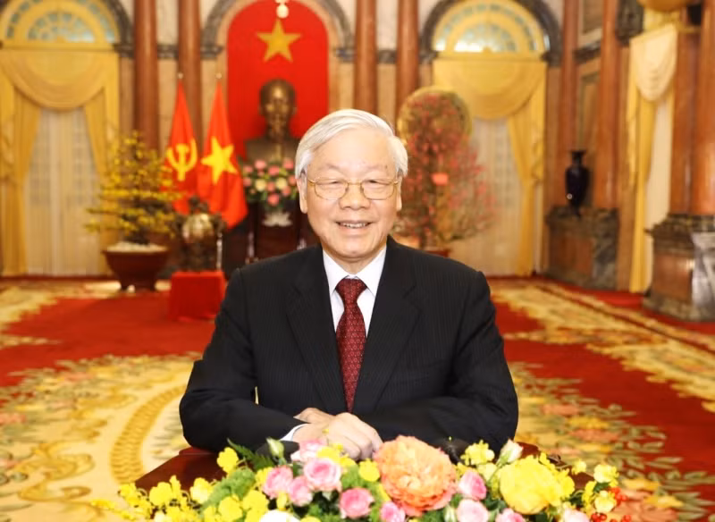 Le Secrétaire général (SG) du Parti communiste du Vietnam (PCV) et Président vietnamien Nguyên Phu Trong. Photo : NDEL.