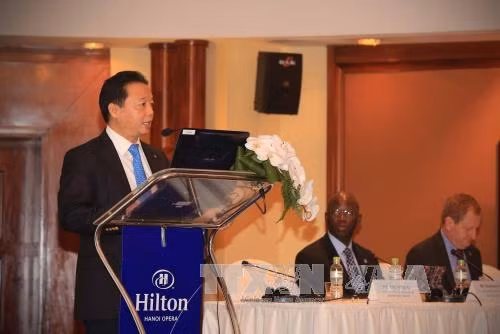 Le ministre vietnamien Trân Hông Hà se prononce lors du Dialogue stratégique de haut niveau du PMR. Photo: VNA.