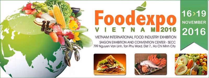 Affiche de Vietnam Foodexpo 2016. 