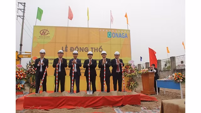 Mise en chantier d’une chaîne d'usines d'Onaga (Japon) et d'un groupe de fabricants de composants aérospatiaux. Photo : kinhtedothi.vn