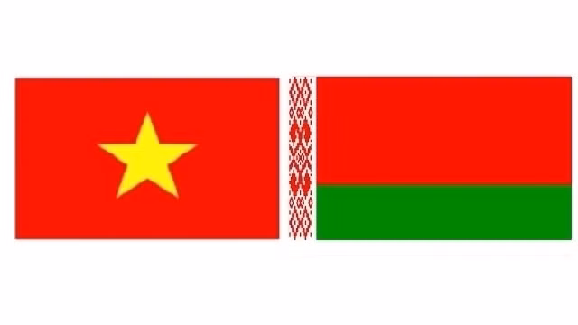 Les drapeaux du Vietnam et de la Biélorussie. Photo: NDEL