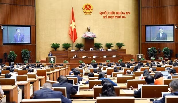 Vue de la 3e session de la XVe Assemblée nationale du Vietnam. Photo : VNA.