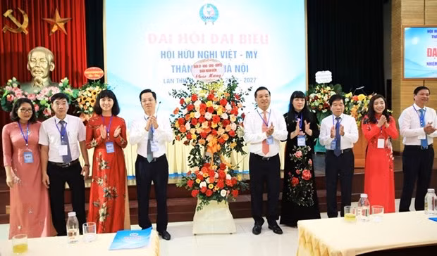 Des participants au 6e congrès de l'’Association d‘amitié Vietnam – États-Unis de Hanoï. Photo : VNA.