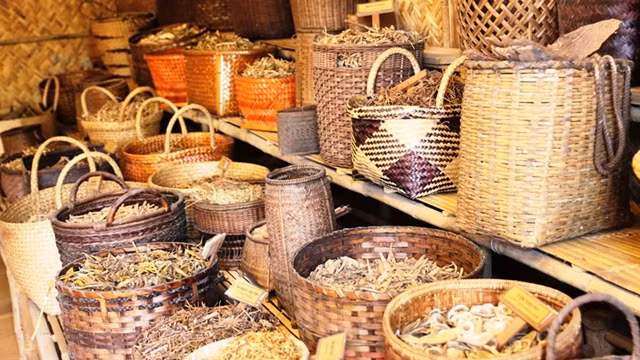 Quelques espèces végétales à la préparation de remèdes naturels présentées au musée. Photo : VOV.