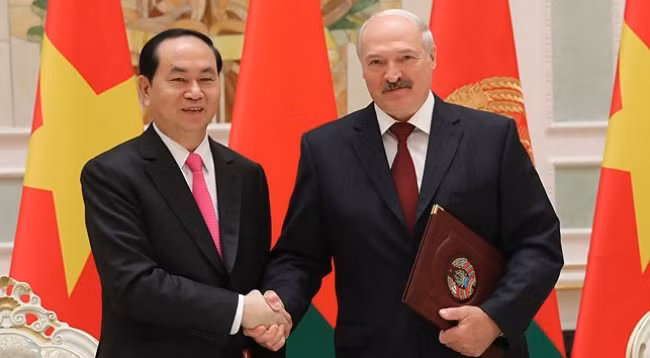 Le Président vietnamien, Trân Dai Quang (à gauche), et son homologue biélorusse, Alexander Lukashenko. Photo: belta.by,
