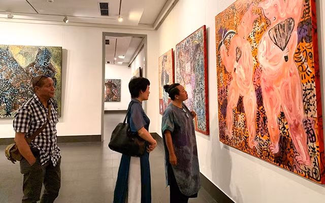 Un coin de l’exposition « Mo Mường ». Photo : NDEL.
